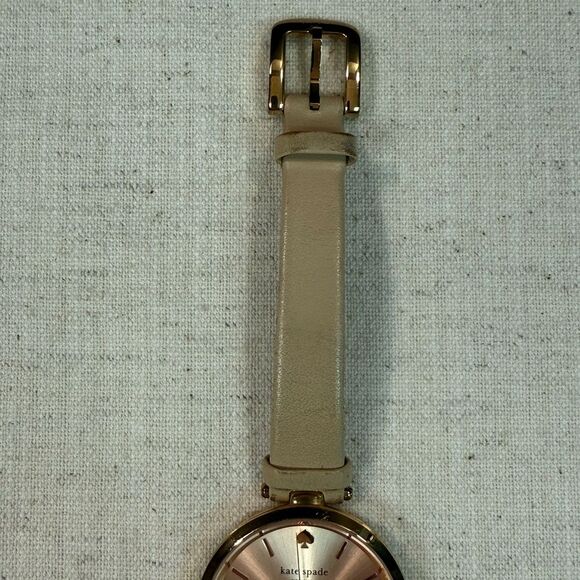 Kate Spade Holland Rose Gold Dial Beige Leather Band Watch main image 5